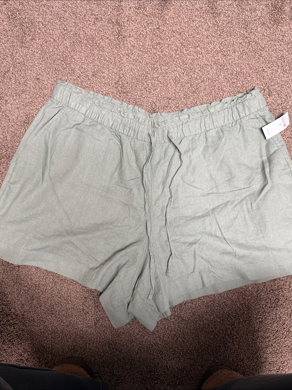 GAP Light Sage High-Waist Drawstring Women’s linen Shorts